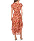 ფოტო #2 პროდუქტის Women's Floral-Print Flutter-Sleeve Dress