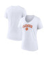 ფოტო #1 პროდუქტის Women's White Clemson Tigers Evergreen Campus V-Neck T-shirt
