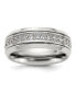 Stainless Steel CZ Band Ring