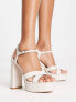 Фото #5 товара Simmi London Wide Fit Lemonade platform heeled sandals in bone