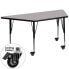 Фото #1 товара Mobile 29.5''W X 57.25''L Trapezoid Grey Hp Laminate Activity Table - Height Adjustable Short Legs