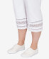 Plus Size Pull-On Decorative Hem Denim Capri Pants