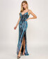Фото #3 товара Juniors' Sequin-Design Side-Slit Gown, Created for Macy's