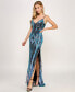 ფოტო #3 პროდუქტის Juniors' Sequin-Design Side-Slit Gown, Created for Macy's