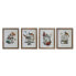 Фото #2 товара Картина DKD Home Decor Деревянное полотно клетка Коричневый (4 шт) 34 x 2 x 44 см Shabby Chic