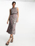 Фото #2 товара ASOS DESIGN floral geo embellished maxi dress with cold shoulder detail in mauve