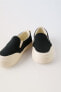 Cotton laceless sneakers