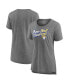 ფოტო #1 პროდუქტის Women's Heather Gray Los Angeles Rams Super Bowl LVI Champions Paint Script Scoop Neck T-shirt
