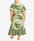 ფოტო #4 პროდუქტის Plus Size Raina Border Maxi Dress