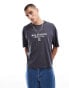 ASOS DESIGN boxy oversized t-shirt with city print in charcoal