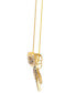 ფოტო #2 პროდუქტის Ombré® Chocolate Ombré Diamond & Vanilla Diamond Bow Adjustable 20" Pendant Necklace (1-3/8 ct. t.w.) in 14k Gold