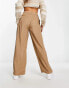 Weekday Hazel tailored trousers in dark beige 34 - фото #4