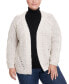 Plus Size Cable Knit Cardigan Sweater Бежевый, 1X - фото #3