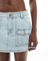 Guess Originals co-ord cargo denim skirt in light wash Light Wash Denim, W30 - фото #4