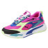 Фото #2 товара Puma RsFast Marble Lace Up Womens Blue, Pink Sneakers Casual Shoes 387045-01