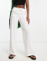 Фото #1 товара Stradivarius linen look trouser with drawstring in white