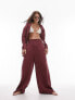 Фото #1 товара Topshop co-ord casual textured beach shirt in burgundy