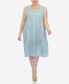 Фото #5 товара Plus Size Sleeveless Tiered Chambray Midi Dress