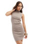 Фото #1 товара Vero Moda high neck jersey mini dress in washed grey