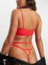 Фото #3 товара We Are We Wear lace longline padded balconette bra in red