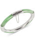 ფოტო #1 პროდუქტის Dyed Green Jade (7mm) Bangle Bracelet in Sterling Silver (Also available in Red, Black and Green and Red Dyed Jade)