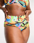 ASOS DESIGN Curve high waist bikini bottom in abstract print