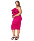 ფოტო #3 პროდუქტის Plus Size Val Ruffled Bodycon Dress