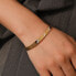 Фото #2 товара A charming gold-plated solid bracelet with crystals