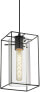 EGLO Pendellampe Loncino, 1 flammige Vintage Pendelleuchte, Hängelampe aus Stahl, Farbe: Schwarz, Glas: Rauchglas, Fassung: E27, L: 15 cm [Energy Class D]