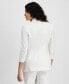 ფოტო #2 პროდუქტის Women's Faux Double-Breasted Linen-Blend Ruched-Sleeve Blazer, Created for Macy's