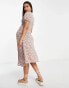 Фото #4 товара Wednesday's Girl Maternity button through midi tea dress in tonal pink zebra