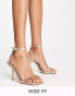 Simmi London Wide Fit Novalee barely there sandals in gold