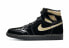 Фото #3 товара Кроссовки Nike Air Jordan 1 Retro High Black Metallic Gold (2020) (Черный)