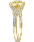 ფოტო #4 პროდუქტის Yellow Sapphire (3/4 ct. t.w.) & Diamond (1/6 ct. t.w.) Flower Ring in 10k Gold
