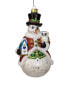 Kurt Adler 7In Bellissimo Glass Snowman With Owl Ornament Multicolor