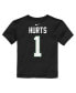ფოტო #3 პროდუქტის Toddler Boys and Girls Jalen Hurts Black Philadelphia Eagles Player Name and Number T-shirt