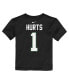 Toddler Boys and Girls Jalen Hurts Black Philadelphia Eagles Player Name and Number T-shirt