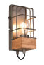 Фото #1 товара Wandlampe 1 flammig Gitterlampe mit Holz