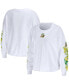 ფოტო #4 პროდუქტის Women's White Oregon Ducks 3-Hit Cropped Long Sleeve T-shirt