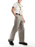 Фото #1 товара Weekday Astro loose fit wide leg trousers in dark beige