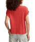 Фото #2 товара Свитер Lucky Brand женский с короткими рукавами из хлопка с косамиBaby Cable-Knit