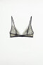 Embroidered lace triangle bra