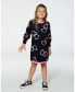 Girl Jacquard Hearts Dress Black - Child