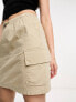 New Look cargo mini skirt with pockets in stone