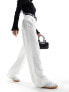 Stradivarius tailored trouser with belt in white