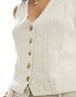 Фото #3 товара ASOS DESIGN linen look waistcoat in natural