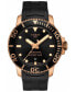 ფოტო #1 პროდუქტის Men's Swiss Automatic Seastar 1000 Powermatic 80 Black Rubber Strap Watch 43mm