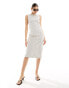 Фото #1 товара Nobody's Child Farringdon denim midi dress in cream pinstripe