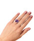 ფოტო #2 პროდუქტის Amethyst (3-1/4 ct. t.w.) & Diamond Accent Flower Ring in Sterling Silver