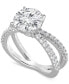 ფოტო #1 პროდუქტის Certified Lab Grown Diamond Solitaire X Engagement Ring (3-3/8 ct. t.w.) in 14k White Gold